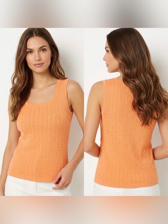 Ralph Lauren Tops - LAUREN RALPH LAUREN Womens Cable Knit Square Neck Tank Sleeveless Top Size L